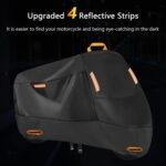 Funda protectora contra la lluvia y el sol para motocicletas, de tela Oxford, a prueba de polvo y con hebilla antirrobo, XL - Imagen 5