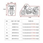 Funda protectora contra la lluvia y el sol para motocicletas, de tela Oxford, a prueba de polvo y con hebilla antirrobo, XL - Imagen 8