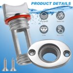 Tapón de agua de acero inoxidable para drenaje de popa de kayak, 2pcs - Imagen 4