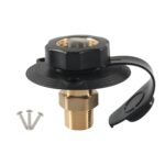 Válvula de retención de entrada de agua de latón para vehículos recreativos Accesorios para yates, Black