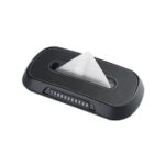 Caja de pañuelos para colgar en el respaldo del asiento del techo corredizo del parasol del automóvil, Leather Black