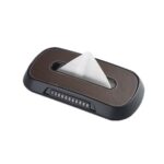 Caja de pañuelos para colgar en el respaldo del asiento del techo corredizo del parasol del automóvil, Leather Brown