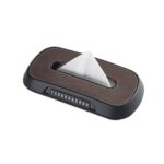 Caja de pañuelos para colgar en el respaldo del asiento del techo corredizo del parasol del automóvil, Suede Brown