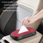 Caja de pañuelos para colgar en el respaldo del asiento del techo corredizo del parasol del automóvil, Suede Beige - Imagen 10
