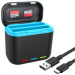 Para cargador de batería Insta360 X3 Estuche de carga para almacenamiento de batería dual