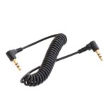 Cable de audio estéreo para automóvil de 3,5 mm, cable de resorte acodado chapado en oro de PU - Imagen 2