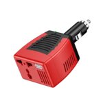 Inversor de coche de 75 W, convertidor de voltaje, cargador con puerto USB, 12V To 110V 2.1A Red