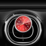 Reloj electrónico digital de cuarzo luminoso para coche, Ruby Red+Air Outlet Clip