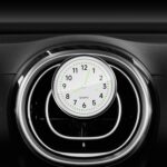 Reloj electrónico digital de cuarzo luminoso para coche, White+Air Outlet Clip