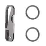 Minicuchillo plegable portátil multifuncional de titanio para defensa al aire libre, With Steel Ring, With 1 Titanium Ring, With 2 Titanium Ring