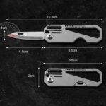 Minicuchillo plegable portátil multifuncional de titanio para defensa al aire libre, With Steel Ring, With 1 Titanium Ring, With 2 Titanium Ring - Imagen 3
