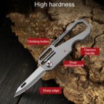 Minicuchillo plegable portátil multifuncional de titanio para defensa al aire libre, With Steel Ring, With 1 Titanium Ring, With 2 Titanium Ring - Imagen 4