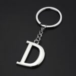 Llavero con alfabeto chapado tridimensional de doble cara, D