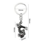 Llavero con colgante de metal con decoración de motocicleta de simulación, X-231 Black - Imagen 2