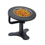 Comedero alto antivuelco para mascotas con altura ajustable