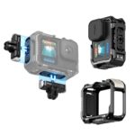 Versión mejorada de AMagisn: jaula de conejo de metal para GoPro HERO13 Black / HERO12 Black / HERO11 Black / HERO10 Black / HERO9 Black, AP10
