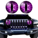 1 par de pegatinas decorativas para faros delanteros de vehículos todoterreno con forma de Beast Eyes, 5