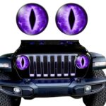 1 par de pegatinas decorativas para faros delanteros de vehículos todoterreno con forma de Beast Eyes, 6