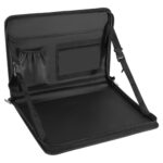 Bolsa de almacenamiento plegable para colgar en el respaldo del asiento del coche, mesa de comedor multifuncional para volante de coche