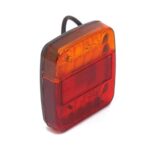 Luz trasera de freno LED para remolque con carcasa cuadrada transparente