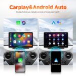 DVR con pantalla HD inalámbrica CarPlay de 8 pulgadas con cámara para tablero, cámara frontal y trasera de 1080p, Bluetooth y AirPlay - Imagen 3