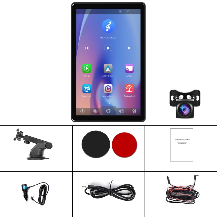 TBD0605454802.jpg Reproductor de pantalla táctil completa para automóvil de 8 pulgadas compatible con CarPlay horizontal y vertical / Android Auto, With Camera - Imagen 1