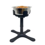 Soporte elevador ajustable para comederos de perros medianos y grandes, Bracket + Stainless Steel Bowl