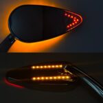 Espejo retrovisor LED para motocicleta FLYQUICK con luz, Black - Imagen 4