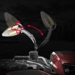Espejo retrovisor LED para motocicleta FLYQUICK con luz, Electroplating - Imagen 6