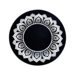 Alfombrilla de PU antideslizante, resistente y redonda para vehículos, 12cm Lotus