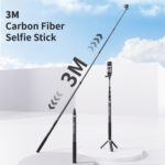 Varilla de extensión para selfies invisible de fibra de carbono de 3 m de aMagisn para cámara de acción - Imagen 3