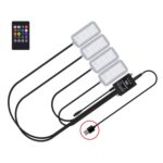 Luz LED de ambiente con ritmo musical para coche con control por voz y ocho colores, 5V USB Remote Control