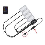 Luz LED de ambiente con ritmo musical para coche con control por voz y ocho colores, 5V USB With Switch Remote Control