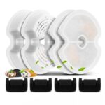 Filtros de repuesto para bebederos de mascotas Filtros para bebederos de gatos con filtración múltiple y esponjas de prefiltro, 4+4pcs /Box