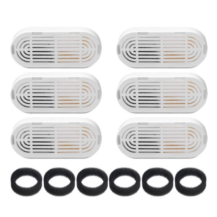 TBD0605562702.jpg Filtros de repuesto para fuentes de agua para mascotas Cartuchos de filtro de agua potable para perros y gatos con esponjas de prefiltro, 6+6pcs /Box - Imagen 1