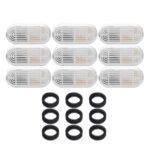 Filtros de repuesto para fuentes de agua para mascotas Cartuchos de filtro de agua potable para perros y gatos con esponjas de prefiltro, 9+9pcs /Box