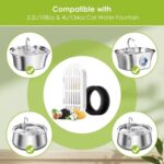 Filtros de repuesto para fuentes de agua para mascotas Cartuchos de filtro de agua potable para perros y gatos con esponjas de prefiltro, 6+6pcs /Box - Imagen 7