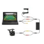 Cámara de marcha atrás impermeable con visión nocturna y pantalla de 4,3 pulgadas + cable de extensión de 7 metros, Detachable Screen + External 4 Light Camera