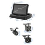 Cámara de marcha atrás impermeable con visión nocturna y pantalla de 4,3 pulgadas + cable de extensión de 7 metros, Detachable Screen + External 4 Light Camera - Imagen 3