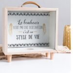 Hucha creativa de madera para dormitorio, decoración de escritorio, adornos, caja de almacenamiento de artículos diversos, Handle Wooden Storage Box - A - Imagen 2