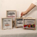 Hucha creativa de madera para dormitorio, decoración de escritorio, adornos, caja de almacenamiento de artículos diversos, Wooden Storage Box - A - Imagen 5