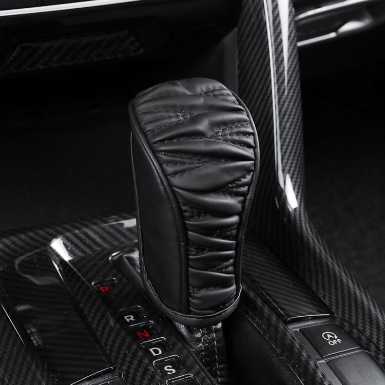TBD0605607004.jpg Funda de cuero universal para palanca de cambios de coche, transpirable, Manual Gear Black - Imagen 1
