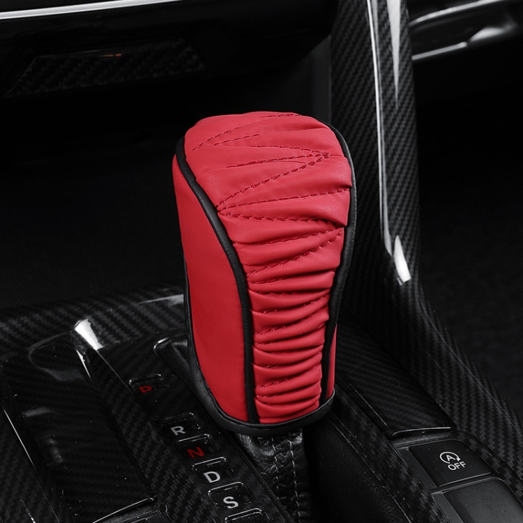 TBD0605607005.jpg Funda de cuero universal para palanca de cambios de coche, transpirable, Manual Gear Red With Black Line - Imagen 1