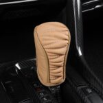 Funda de cuero universal para palanca de cambios de coche, transpirable, Manual Gear Yellow