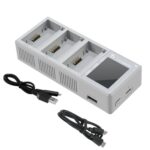 Cargador de 3 vías con pantalla a color y administrador de batería para DJI Mini 4 Pro / Mini 3 Pro / Mini 3 YX, Without Plug