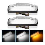 Luces traseras de freno altas bicolores de 2 piezas y 28 LED, luces de señal de giro para modificación de barredora, RV, furgoneta y camión