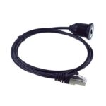 Cable RJ45 CAT5e Ultra Categoría 5 Cable redondo de un solo puerto macho a hembra Cable impermeable para automóvil, 1m RJ45