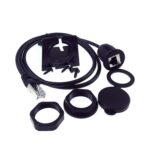 Cable RJ45 CAT5e Ultra Categoría 5 Cable redondo de un solo puerto macho a hembra Cable impermeable para automóvil, 1m RJ45 - Imagen 2