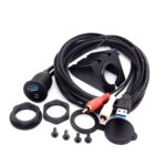 Cable USB 3.0 + 2 RCA impermeable para panel de instrumentos de motocicleta y barco, 2m - Imagen 2