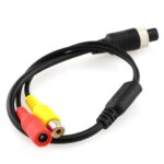 Cable conector adaptador de cámara para coche de 50 cm, 4 Pin Aviation Female To RCA Female DC Female
